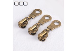 Custom Logo 3# 5# 7#Metal Zipper Puller Slider Zip Head Non Lock Zipper Slider for Clothing