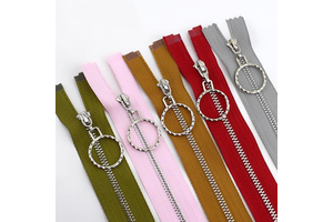 Hot Selling Clothing Sewing Accessories Fashion 5 # Ring Slider Metal Silver Tooth Zipper Purse Wallet Zipper Rolls