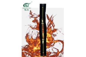 Customized Fire-proof Fire-resistant O Type Metal Zipper Flame Retardant Metal Zipper for Fire Suit