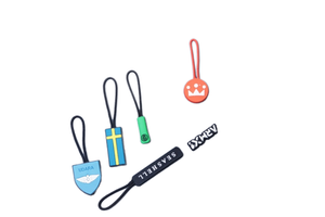 Durable Plastic Custom 3D Silicone Zipper Puller PVC Slider Rubber Zipper Head with Waxed String for Sports Clothing