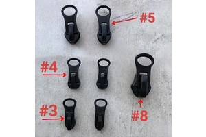 #3 #5 #8 Locking Zipper Sliders - Resin/Metal/Nylon with Almond/Semi-Circle Pull Tabs