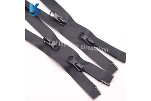 Shanghai KY Two-Way Open Waterproof Zippers TPU PU PVC Plastic for Raincoat for Use with Zipper Protectors