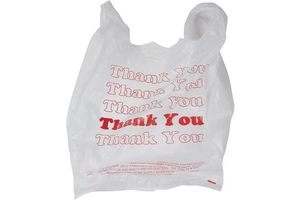 Plastic Thank You T-shirt Shopping Bags 1000 Count 12" x 6.5" x 21" White Grocery Bags with Handles for Restaurant Retail