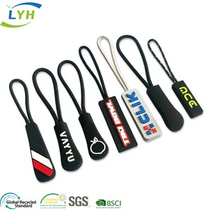 Silicone Zipper Head, Custom logo Soft Pvc Rubber Slider Zipper Pulls Puller Head Bag/garment Silicone Sliders
