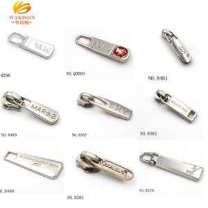 Zipper Puller Slider Brand Logo, Bag Zipper Head Puller Custom Zip Puller, Garment Metal Zippers For Handbags Nickel, Or Custom