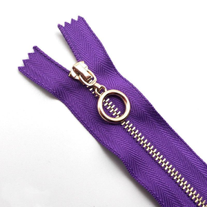 Factory Direct Sale Good Price Custom Teeth Color Metal Zipper With Hook Automatic Ring Circle Slider Metal Zipper for Garment