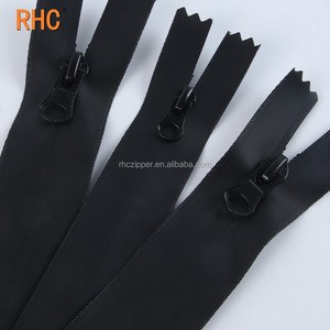 Matte Black Invisible Zipper 6 Inch Closed-End Zips 3# 5# Waterproof Nylon Reverse Zipper for Jacket/Pocket Clothing Custom