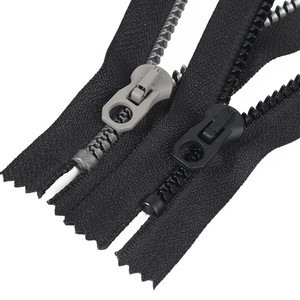 Custom Logo Size Black for Vislon Zipper Open-End Accessory with 5# Puller for Bags Tent Plastic Resin Zipper
