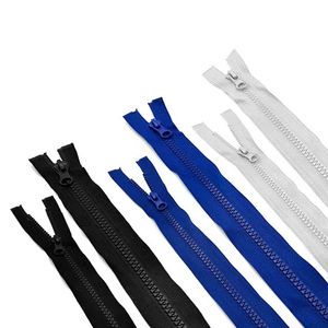 Eco-Friendly Wholesale Plastic Zipper with Long 3# 5# 8# Chains Open-End Type Double Factory Custom Options Open & Close End