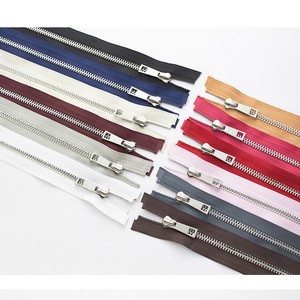 #5 70cm Metal Zipper Open End Sliver Teeth Separating Automatic Locking Slider Metal Zippers for Jackets Sewing Coats Crafts