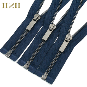 High Quality Custom Length 3# 5# 8# Auto Lock Closed End Metal Zipper for Jeans Jackets Denim Blue Metal Zipper
