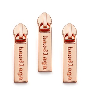 Custom Engraved Logo Metal Zipper Slider Rose Gold 5# Zipper Puller for Handbags