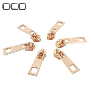 OCO Gold 5#7# Zipper Head Metal Zipper Slider Fastener Unlocked Nylon Zipper Puller Head