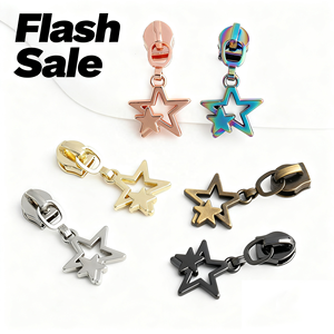 Double Star Rainbow Zinc Alloy Durable Non-Lock Zipper Slider 3# 5# 8# 10# Custom Sizes Sewing Garment Accessories