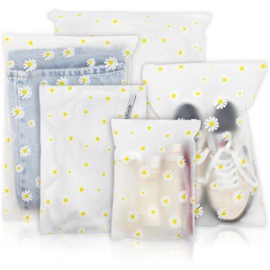 Custom Frosted PE Zipper Slider Zipper Clothing Bag with logo Packaging Plastic Clothing Bag