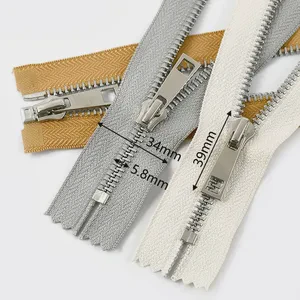 Wholesale 5# Open-End Metal Zipper Jeans Brass Close End Metal Zipper