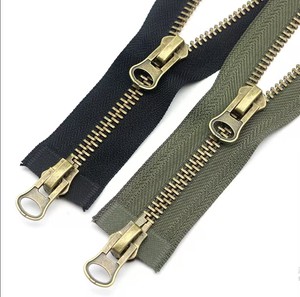8# Metal Double-open-tail Zipper Factory Custom Wholesale Copper Chain Tooth Clothing Coat Large Zipper