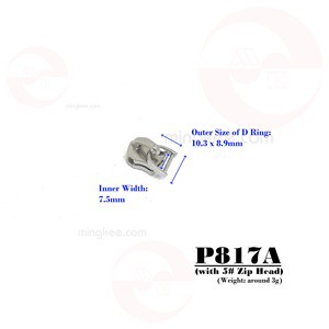 MING KEE METAL Zinc Alloy Zipper Puller for Bags & Garments ISO 9001:2008 & OEKO-TEX Certified Anti-Brass/Gun Metal Colors