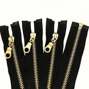 Custom Shiny Black/Bronze/Colour Teeth Nickel-Free Copper Metal Auto Lock Closed End Zipper for Bags/Shoes/Garments