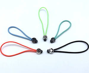 Wholesale Customized Colorful logo Slider and Elastic Zipper Puller Cord for Clothing