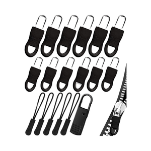 Universal Zipper Sliders Replacement (20 Pcs) Black PVC Plastic Zinc Alloy for Jackets Luggage Backpacks Purses Boots Pants