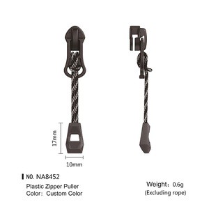 Customizable Zipper Bag Garment Clothing Accessories Durable Silicone String Puller Made of Plastic TPU PVC