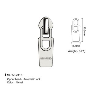 Custom Logo Zinc Alloy Zipper Slider Semi-Lock Nylon Material Supply Customers