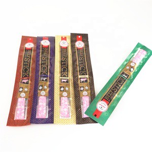Accepted Custom Printed Beef Jerky Sticks Plastic Food Packaging Bags 3 Sided Seal Bag