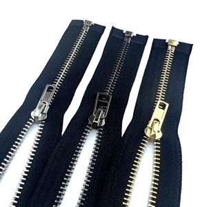 In Stock Manufacturer Direct Sale 5# Stainless Steel Metal Zipper Custom Colorful Zipper for Garment
