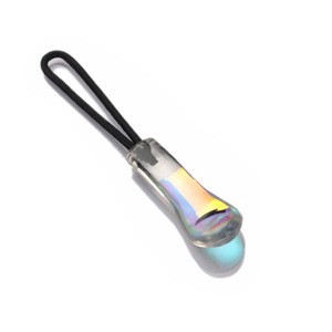 Customized Sportswear Zipper Sliders Soft Pvc TPU Rubber Nylon String Reflective Zipper Puller Cord with Heart Star Pattern