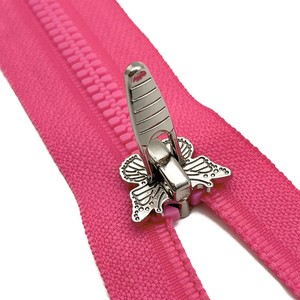 New Trend Butterfly Zipper Slider Custom Size Metal with Auto Lock Nickel-Free Eco-Friendly for Clothing
