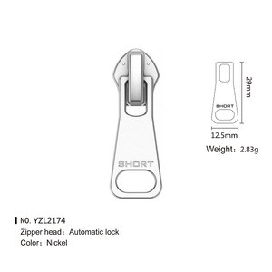 Custom Logo Zinc Alloy Zipper Slider Semi-Lock Nylon Material Supply Customers