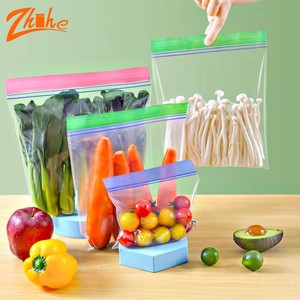 Custom Moisture-Proof Self Seal Plastic Packaging Transparent Double Zipper Pe Resealable Food Bags Keep Fresh Freezer Bags