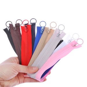 Direct Factory 3# Ring Circled Slider Plastic Zipper Decorative Sewing Bag Garment Accessories Multi-color Tape Heavy Duty