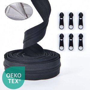 #5 Nylon Zipper Long Chain Continuous Nylon Coil Zipper Custom Zipper Chain Roll For Bag And Luggage Assembly