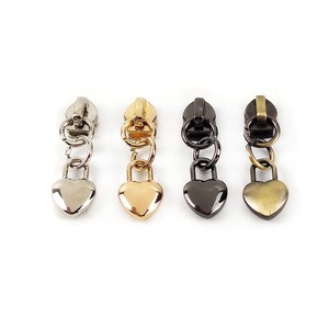 Deepeel ZT168 3# Bag Accessories Heart Zipper Sliders Replace Jackets Clothes Zippers Puller
