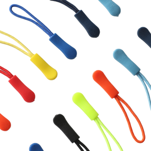 Lanke Logo Cheap Colorful Zip Accessories Pulls Slider String Cord Rubber Rope Zipper Puller for Bag Pouch Tent Clothing