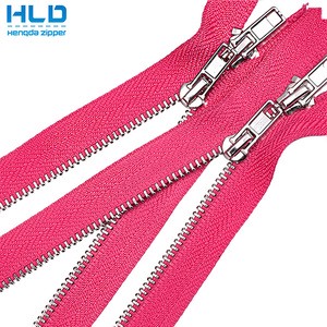 Factory Customized 3# 5# 8#high Quality Double Slider Down Jacket Zipper Open End Sliver Two Way Brass Metal Zipper