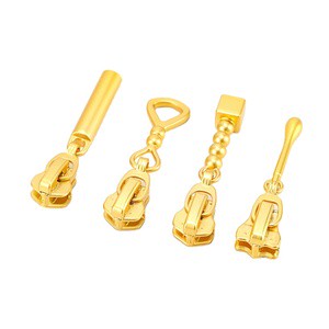 Factory Durable Garment Zinc Alloy Zip Pulls Luxury Head #5 Zipper Slider Gold Logo Custom Metal Zipper Puller
