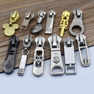 Custom Zipper Accessories Handbag Jacket Universal Zipper #5 Nylon Metal Pull Head Metal Zipper Slider Puller for Clothing