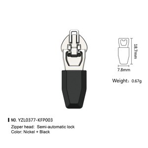 Custom Logo Zinc Alloy Zipper Slider Semi-Lock Nylon Material Supply Customers