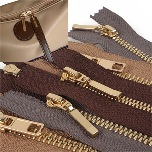 Factory Wholesale 5 Zipper Custom Metallic Brass Fermuar Close End Open-end Zipper For Garments And Shoes For Bags