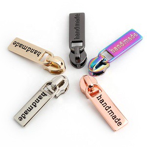 Wholesale Custom Logo Multi-Color Metal Nylon Zipper Pull Tabs Slider 3#5#8# Zinc Alloy Nickel-Free Star Handbags/Garments