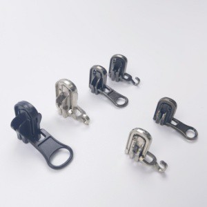 Two-Sided Rotating Auto Lock Zipper Slider Puller Nylon Parts Plating Metal Zinc Alloy Invisible Waterproof Two-Sided Slider