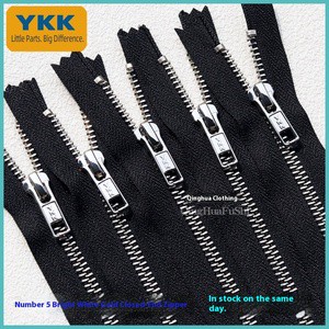 For YKK No.5 White Brass Metal Closed Tail Zipper for Garments Bags Shoes Boots Other Accessories