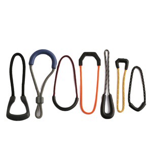 Wholesale Cheap Customization Colors Black PVC Plastic String Rubber Zipper Puller for Garment
