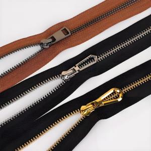 Colorful Custom Pocket Zipper Brass Puller Head Close End Sewing Metal Zipper for Cycling Sport Zipper #3#5#8