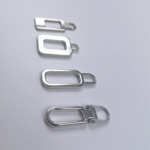 High Quality Zinc Alloy Platinum White Quadrilateral Zipper Pull Tabs Factory Wholesale Metal Material