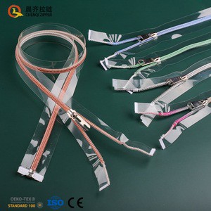 CustomizedWholesale No. 5 Nylon PVC Transparent Colorful Nylon Zippers Roll for Makeup Bag 3# 8#10 High Quality Zip Cremallera