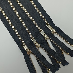 For YKK 5# Long Chain Open-End Down Jacket Zipper Light Golden Double Slider for Jackets